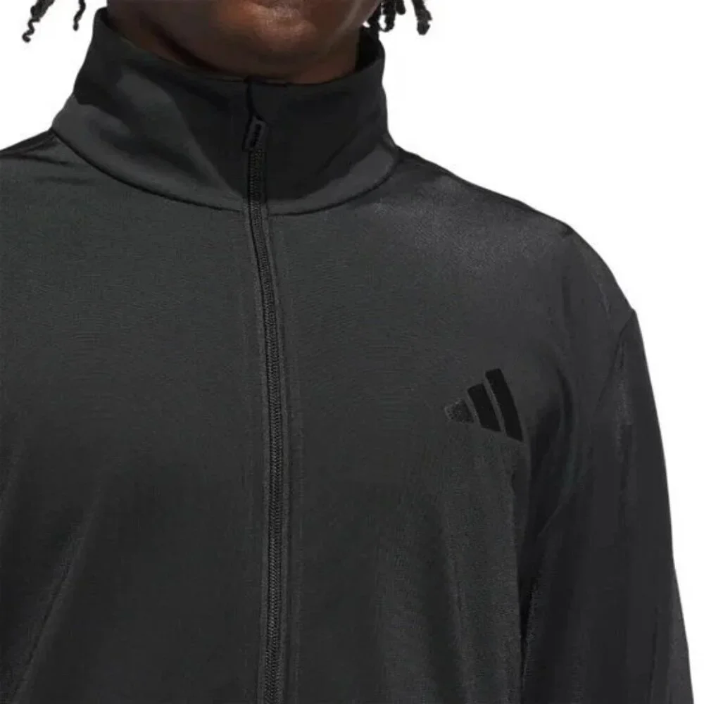 NEW Adidas Tricot FZ  Men's L Black Full-Zip Jacket Polyester Lightweight G1817